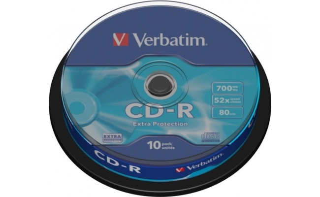 CD-R VERBATIM  700MB, 80min, viteza 52x,  10 buc, spindle, "43437" 7235