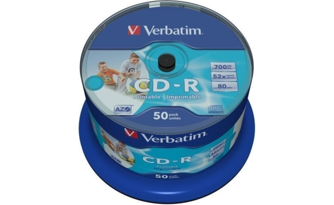 CD-R VERBATIM 700MB, 80min, viteza 52x,  50 buc, spindle, printabil