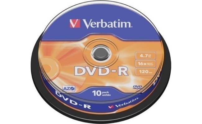 DVD-R VERBATIM  4.7GB, 120min, viteza 16x,  10 buc, Single Layer, spindle,...