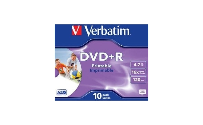 DVD+R VERBATIM  4.7GB, 120min, viteza 16x, set 10 buc, Single Layer, carcasa,...