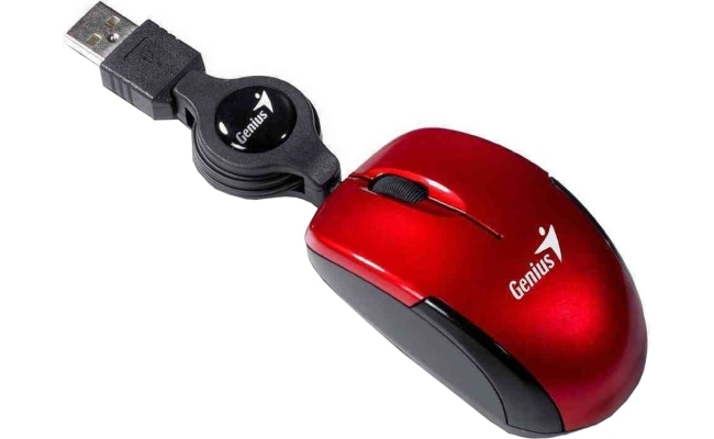 Mouse Genius Micro Traveler V2 - Roșu - 1200 DPI - Conectivitate USB