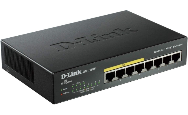 Switch D-Link DGS-1008P,  8 port, 10/100/1000 Mbps