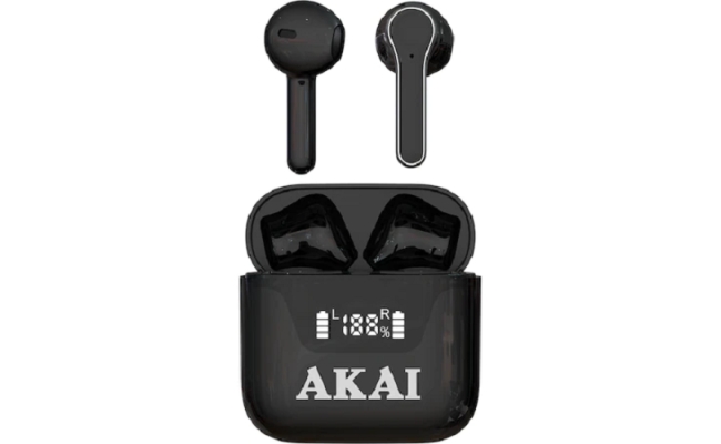 Casti audio Akai BTE-J101, In-ear, True Wireless, Bluetooth 5.0, Negru