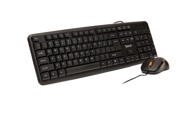 Kit Tastatura si Mouse Spacer SPDS-S6201 cu fir, USB, negru