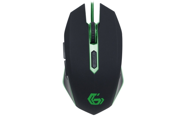 Mouse Gembird gaming cu fir 2400 dpi iluminare negru / verde