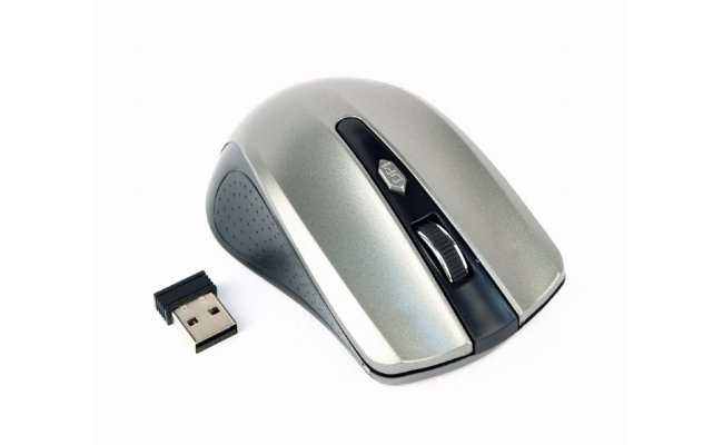 Mouse wireless Gembird MUSW-4B-04-BG, 2.4GHz, optic, 1600 DPI, negru/gri