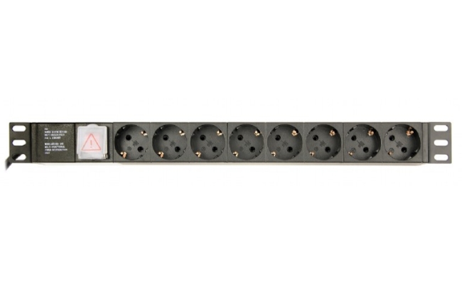 PDU GEMBIRD 1U pt. rack 19 inch, 8 prize Schuko, intrare IEC, max 10 A,...