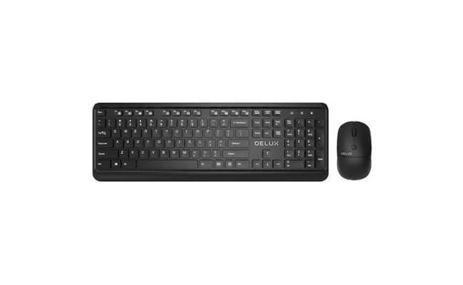 Kit tastatura si mouse Delux KA190 + M320GX, wireless, negru (KA190G)