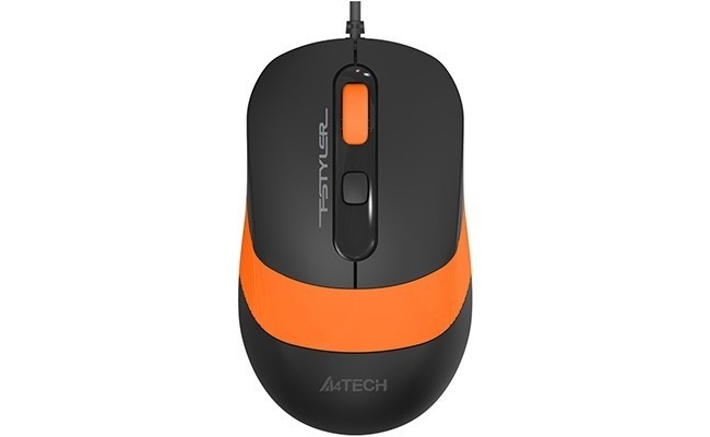 Mouse A4tech FM10, cu fir, USB, optic, negru / portocaliu, (FM10 Orange)