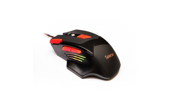 Mouse Spacer Gaming SP-GM-02, cu fir, negru