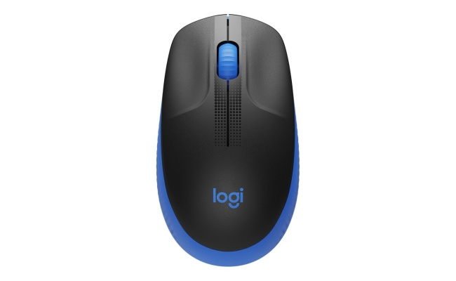 Mouse Wireless Logitech M190, 2.4GHz, optic, negru / albastru (910-005907)