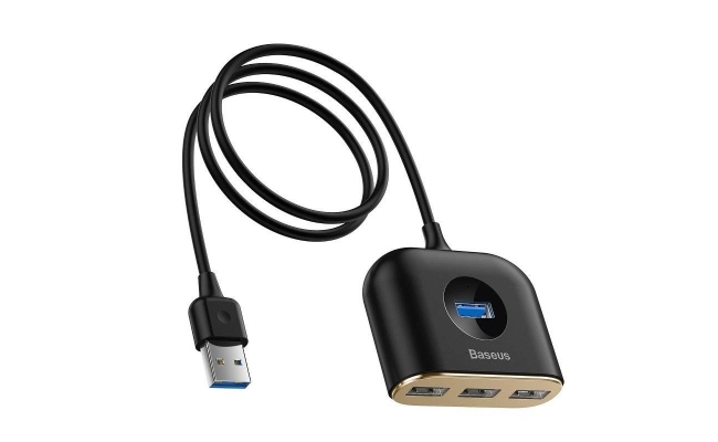 HUB extern Baseus Square CAHUB-AY01, conectare prin USB 3.0, lungime 1 m, negru