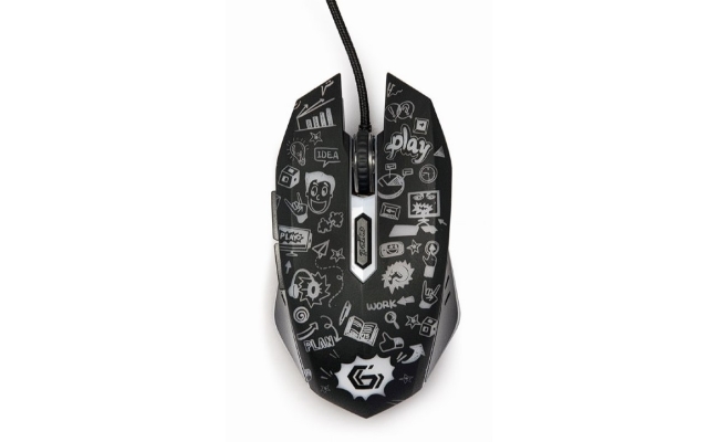 Mouse Gembird gaming MUS-6B-GRAFIX-01, cu fir, optic, negru