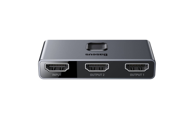 Switch video Baseus Matrix HDMI bidirectional, 2 x HDMI, gri (CAHUB-BC0G)