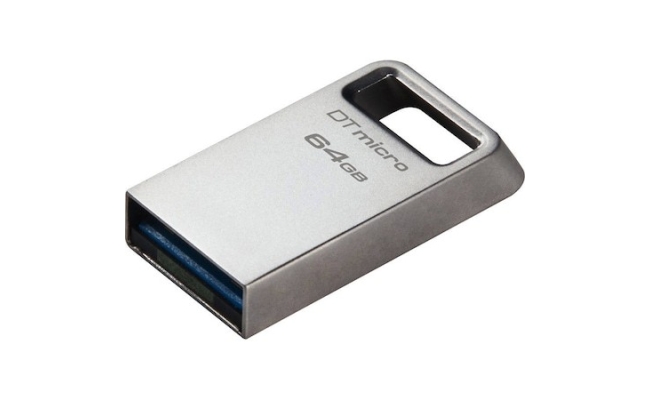 USB Flash Drive Kingston 64GB Data Traveler Micro, USB 3.2 Gen1, Metalic