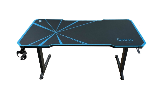 Birou gaming Spacer cu Mousepad Integral, Iluminare RGB (SPGD-RGB-140-02)