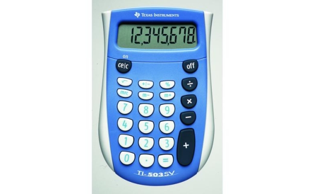 Calculator de briou Texas Instruments TI-503SV, 12 digiti, albastru TI000946