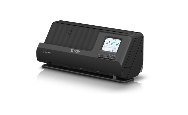 Scanner Compact Epson ES-C380W, A4, ADF, Negru B11B269401