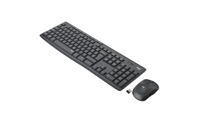 Kit wireless tastatura si mouse Logitech MK295 Silent Graphite (920-009800)...