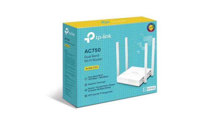 Router wireless TP-LINK Archer C24, AC750, WiFI 5, Dual-Band 19437