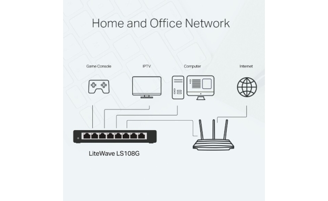 Switch TP-LINK LS108G, 8 port, 10/100/1000 Mbps 20156