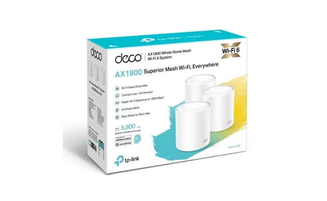 Deco X20 (3-pack) TP-Link AX1800 mesh Wi-Fi 6 System 21709