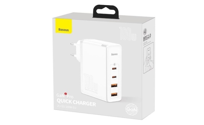 Incarcator retea Baseus GaN2 Pro CCGAN2P-L02, Quick Charge 100W, 2 x USB, 2 x...