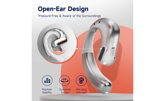 OpenRock Pro - Casca OneOdio wireless, tip butoni – TWS, argintiu 22034