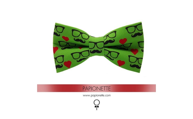 Papion Copii Green Moustache