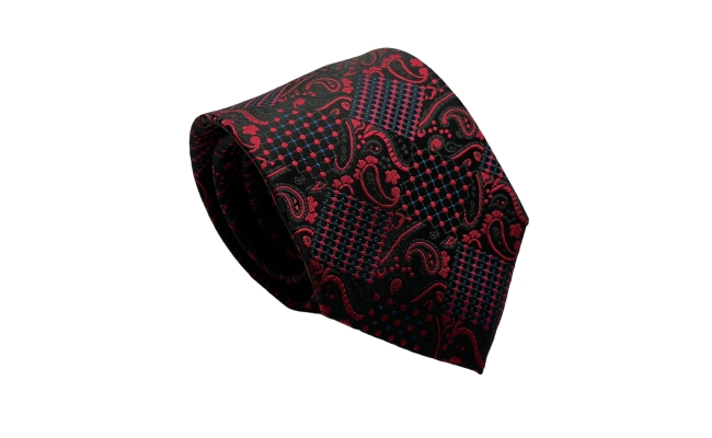 Cravata Paisley black& red