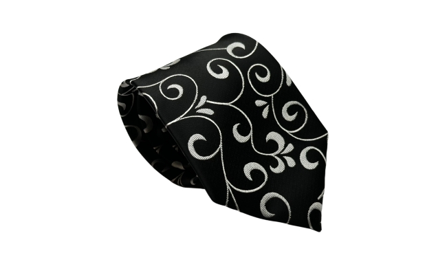 Cravata Paisley black&white