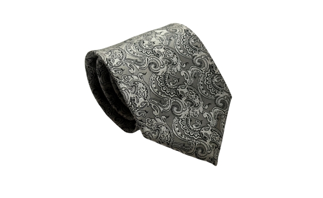 Cravata Paisley silver1