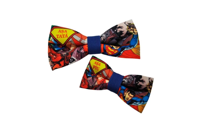 Set Papion personalizabil Tata si Fiu Superman