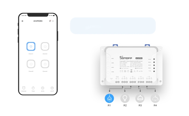 Smart Switch-ul WiFi SONOFF 4CHPROR3 24879