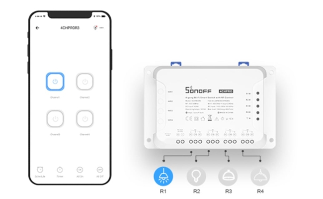 Smart switch WiFi SONOFF 4CHR3 24909