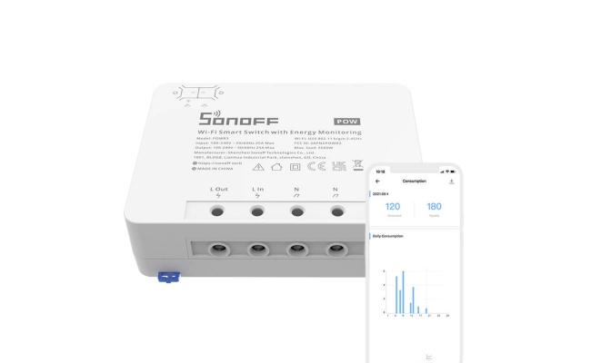 WiFi switch cu monitorizare energie Sonoff POWR3 (25A/5500W) 24887