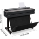 Plotter inkjet Color HP DesignJet T630, A0, Wireless, Duplex, Negru 5HB11A...